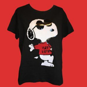 Paul & Joe Sister x Peanuts Black Designer Tee  L